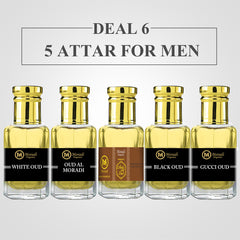 Oud Deal - 5 Attar For Men Long Lasting Perfume Fragrance Oil