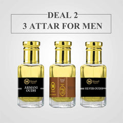 Oud Deal - 3 Attar For Men Long Lasting Perfume Fragrance Oil